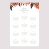 Plan de table Mariage Portrait Arche fleurs tons rouge orange photo N° 2
