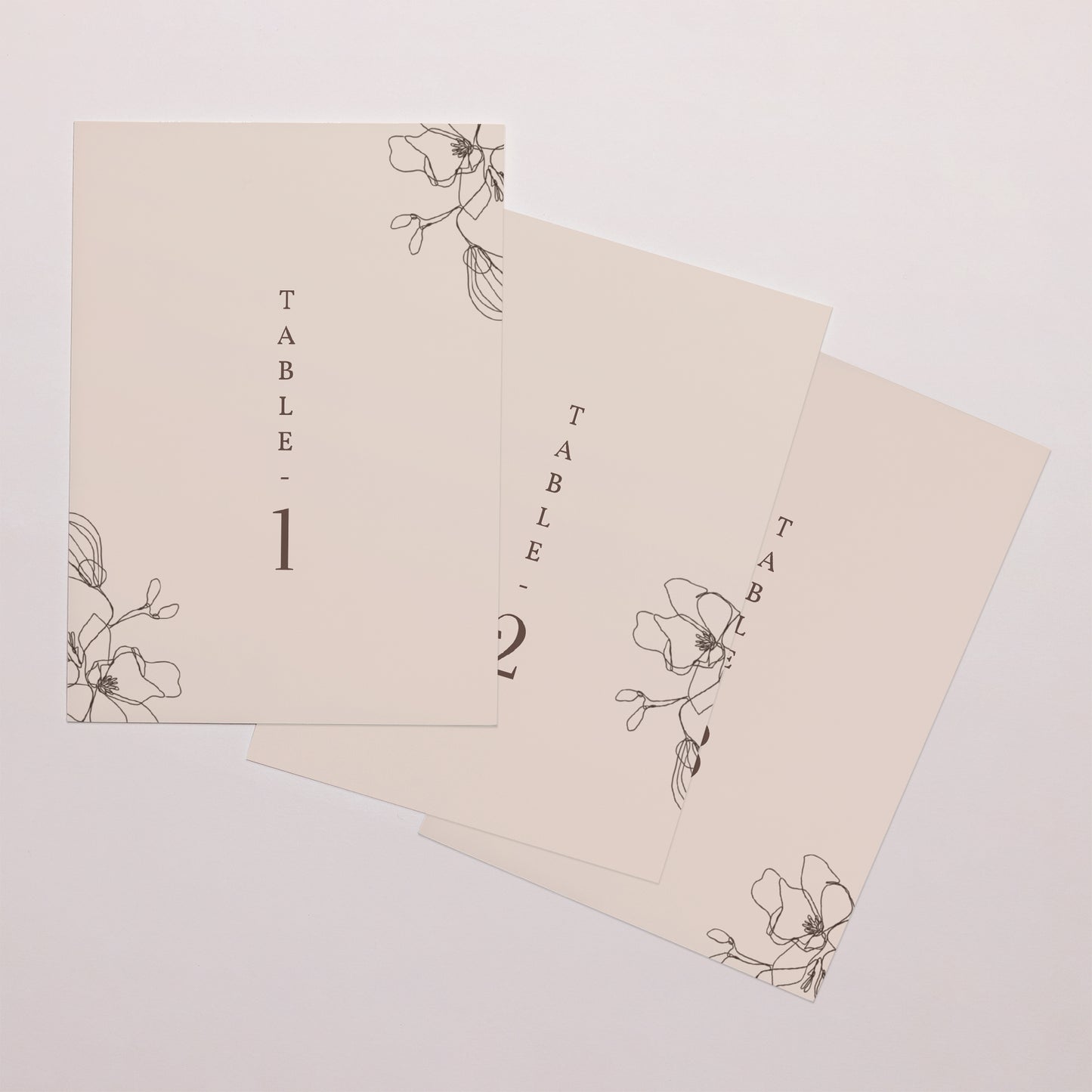 Marque table Mariage Rectangle Silhouette florale 3 - Cerisier photo N° 1