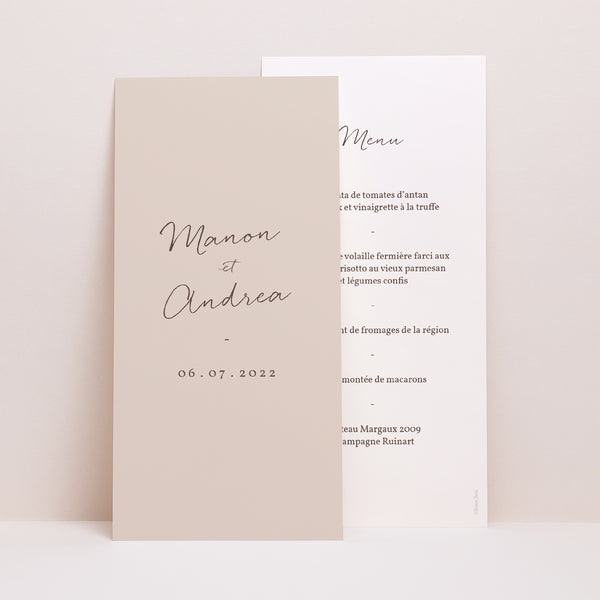 Menu Mariage Panoramique portrait Silhouette florale III - Cerisier photo