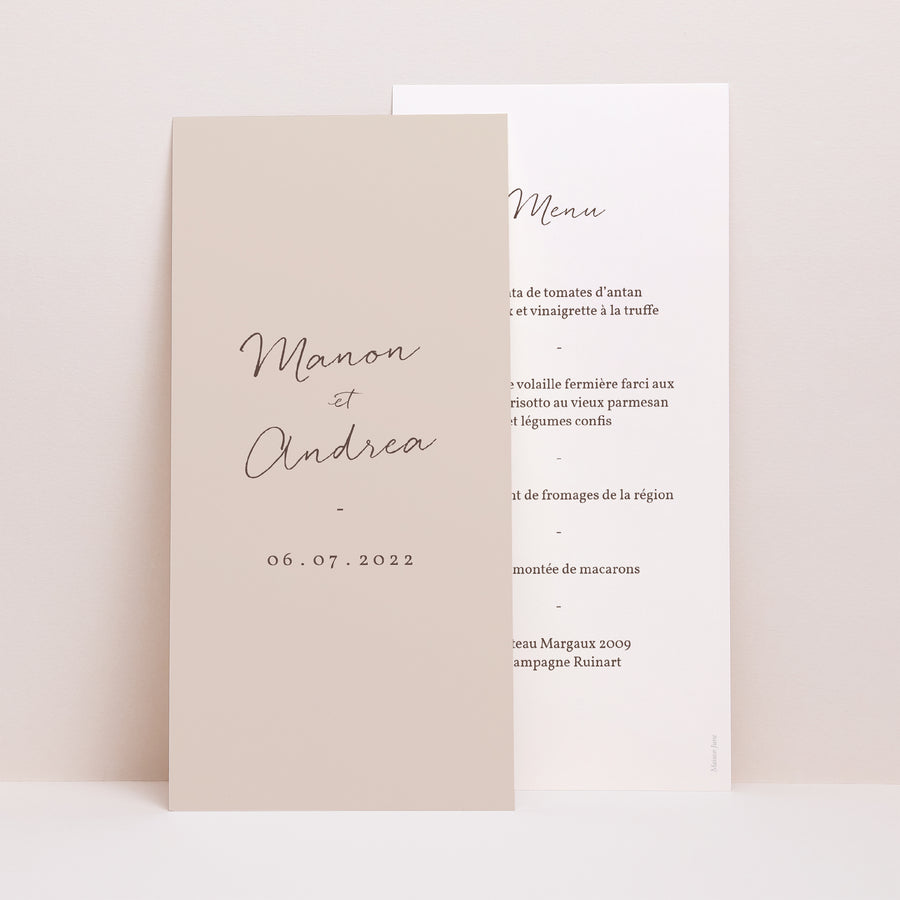 Menu Mariage Panoramique portrait Silhouette florale III - Cerisier photo