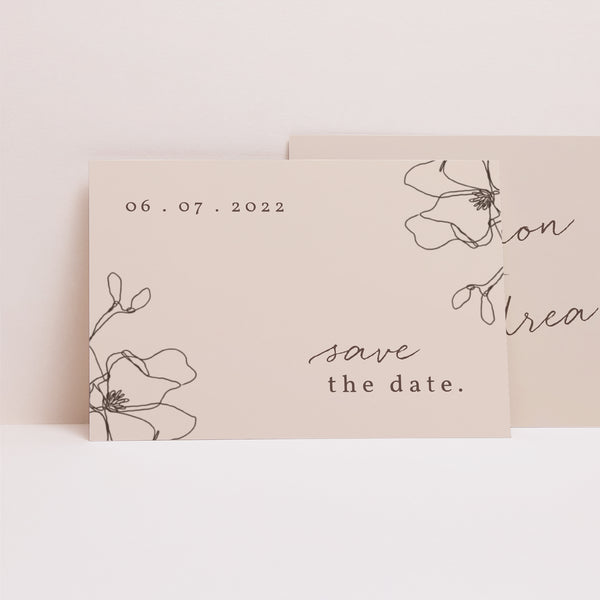 Save the date Mariage Paysage Silhouette florale III - Cerisier photo