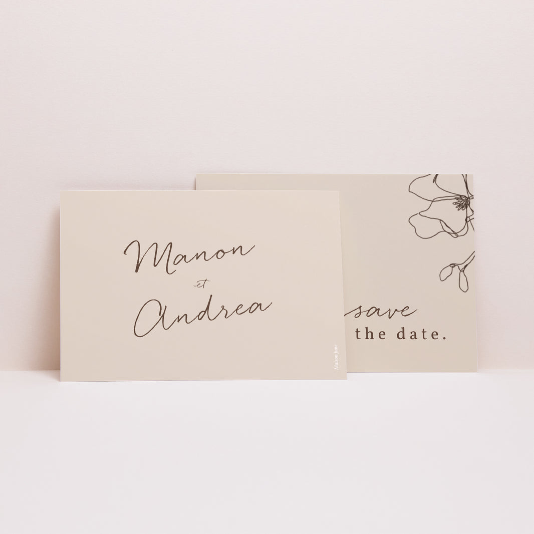 Save the date Mariage Paysage Silhouette florale 3 - Cerisier photo N° 2