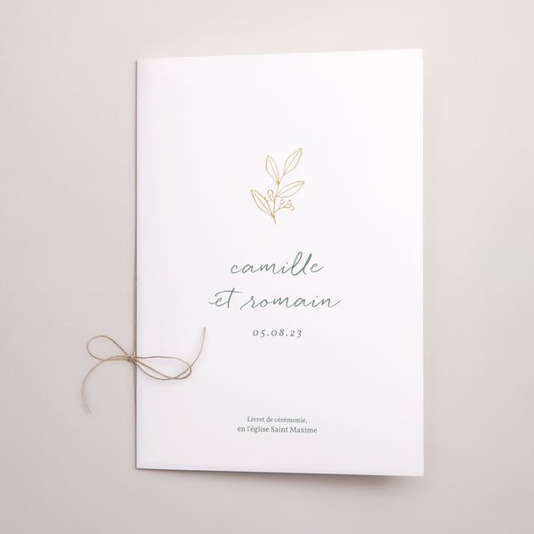 Livret de messe Mariage Double volet Brin romantique photo
