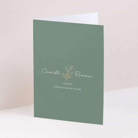 Faire-part Mariage Portrait double volet Brin romantique photo