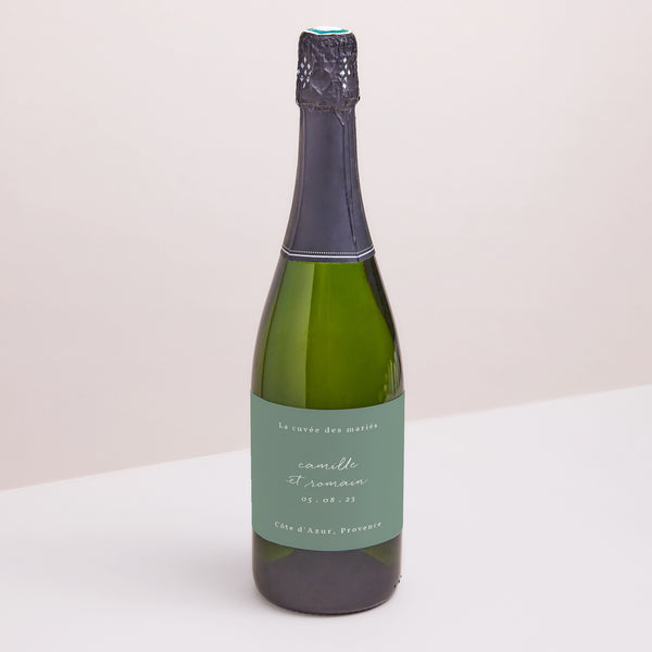 Etiquette bouteille Mariage Paysage Brin romantique photo