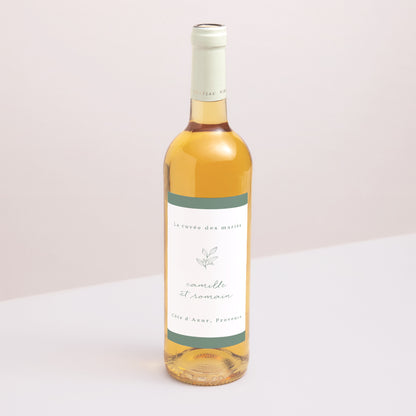 Etiquette bouteille Mariage Portrait Brin romantique photo N° 1