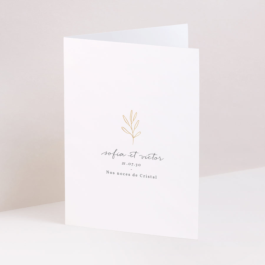 Invitations Anniversaire de mariage Portrait double volet Brin romantique II photo