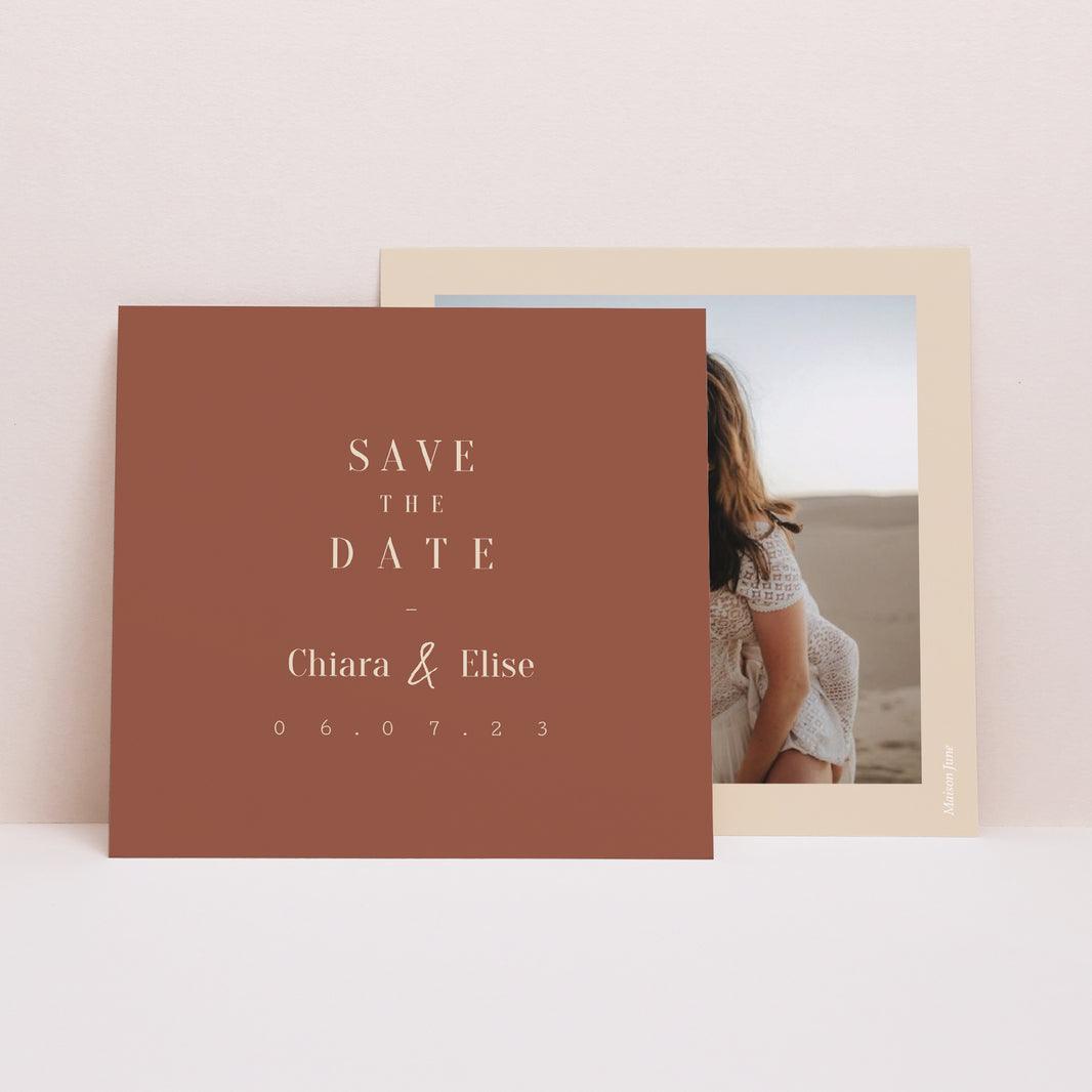 Save the date Mariage Carré Silhouette - Fleurs des champs photo N° 1