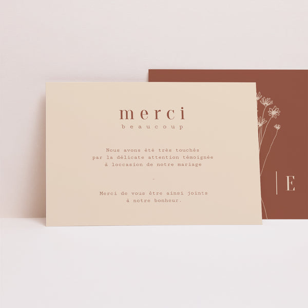 Remerciements Mariage Paysage Silhouette - Fleurs des champs photo