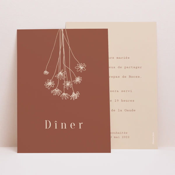 Invitations Mariage Portrait Silhouette - Fleurs des champs photo