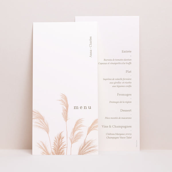 Menu Mariage Panoramique portrait Viva la pampa photo