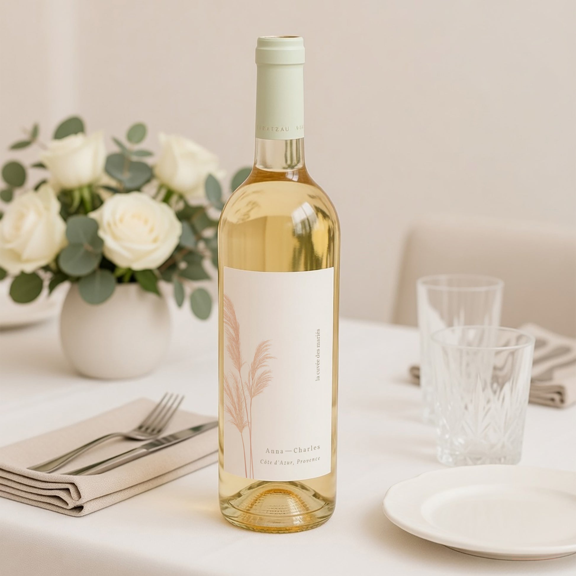 Etiquette bouteille Mariage Portrait Viva la pampa photo N° 2