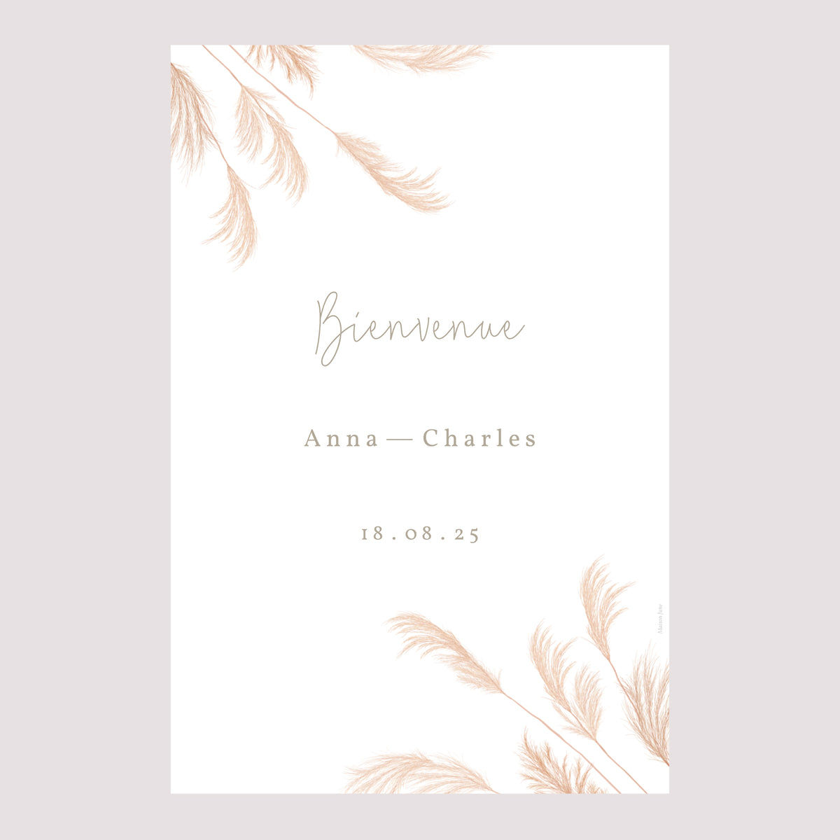 Panneau bienvenue Mariage Portrait 60 x 90 cm Viva la pampa photo N° 2