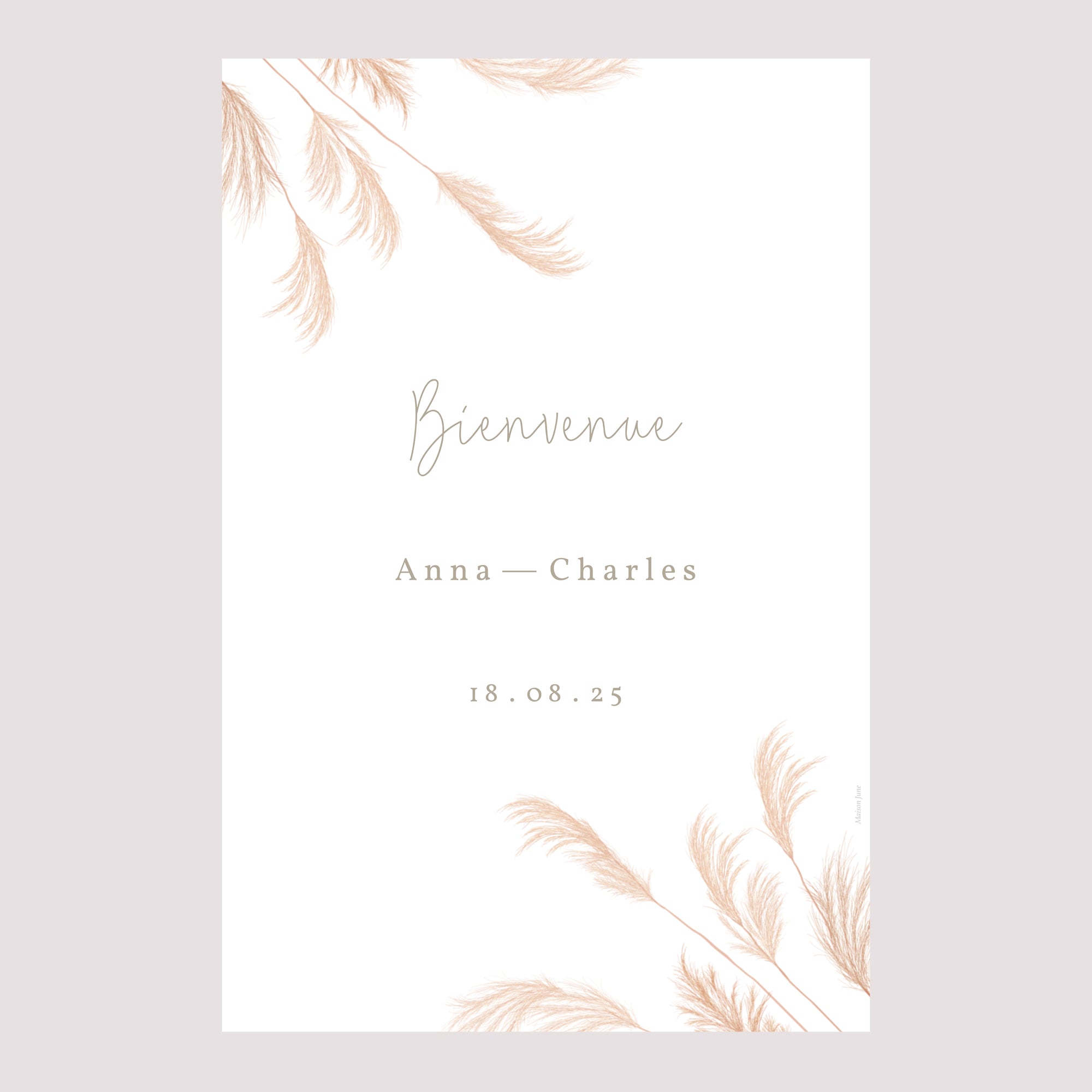 Panneau bienvenue Mariage Portrait 60 x 90 cm Viva la pampa photo N° 2