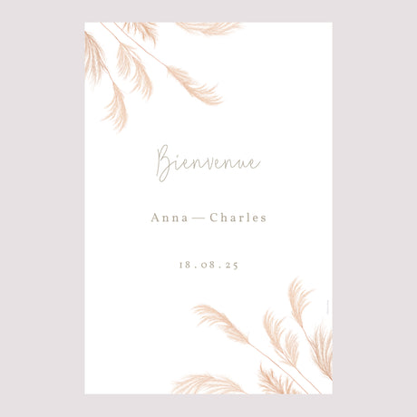 Panneau bienvenue Mariage Portrait 60 x 90 cm Viva la pampa