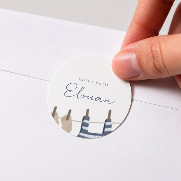 Sticker Naissance Rond Vestiaire petit marin photo