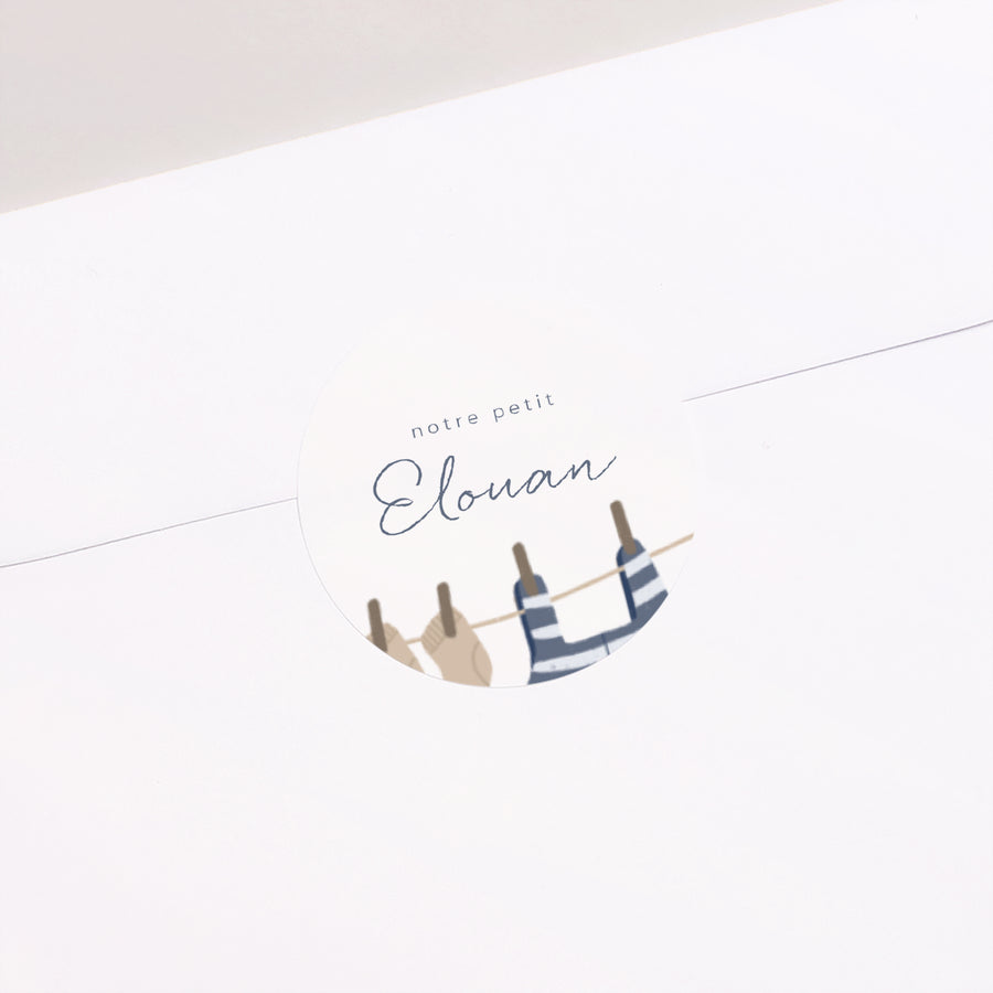 Sticker Naissance Rond Vestiaire petit marin photo