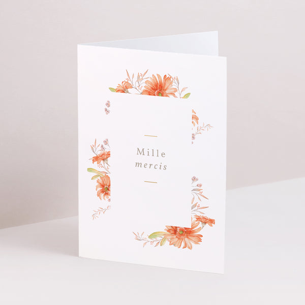Remerciements Mariage Double volet portrait Couronne & Fleurs Solsticiales photo