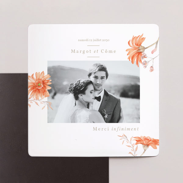 Remerciements Mariage Lot de 9, magnétique Couronne & Fleurs Solsticiales photo