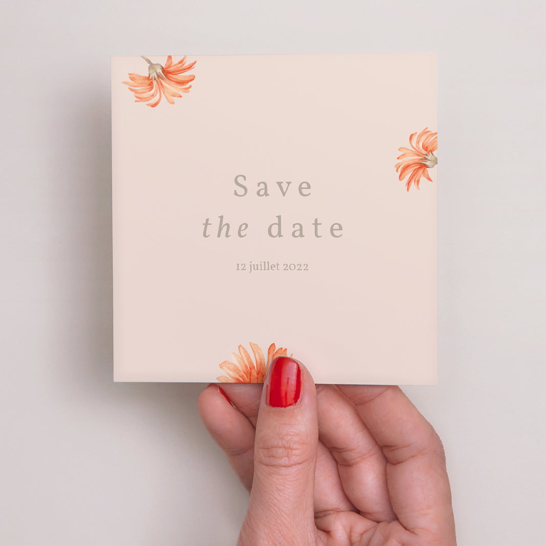 Save the date Mariage Carré Couronne & Fleurs Solsticiales photo N° 2