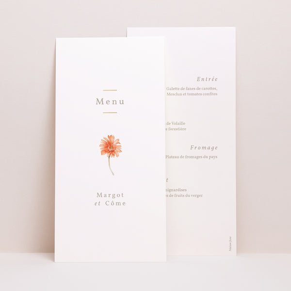 Menu Mariage Panoramique portrait Couronne & Fleurs Solsticiales photo