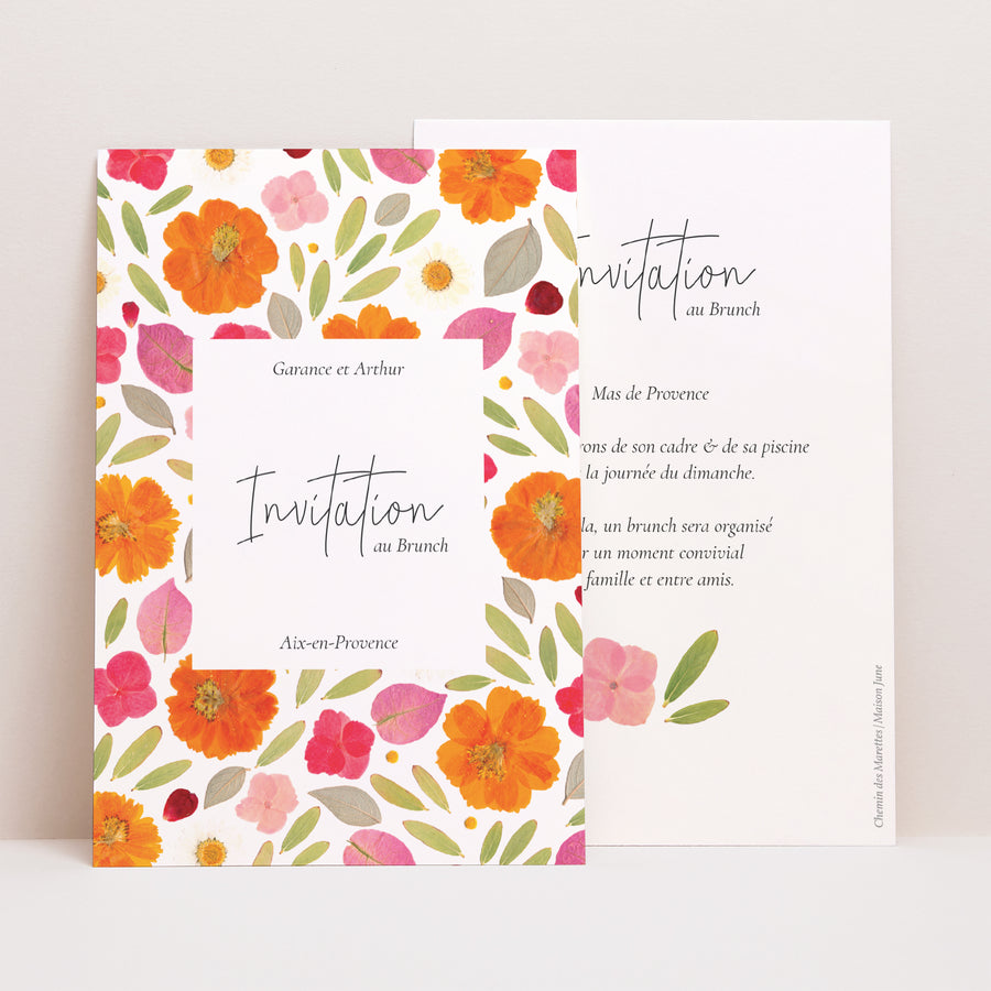 Invitations Mariage Portrait Herbier Bucolique photo