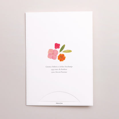 Faire-part Mariage Pochette 2 cartes Herbier Bucolique photo N° 4