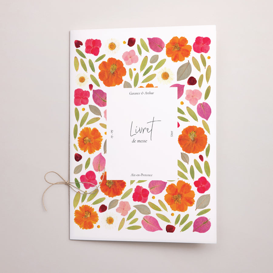 Livret de messe Mariage Double volet Herbier Bucolique photo