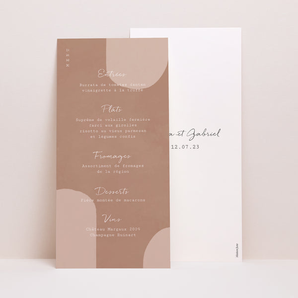 Menu Mariage Panoramique portrait Couple à composer boho photo
