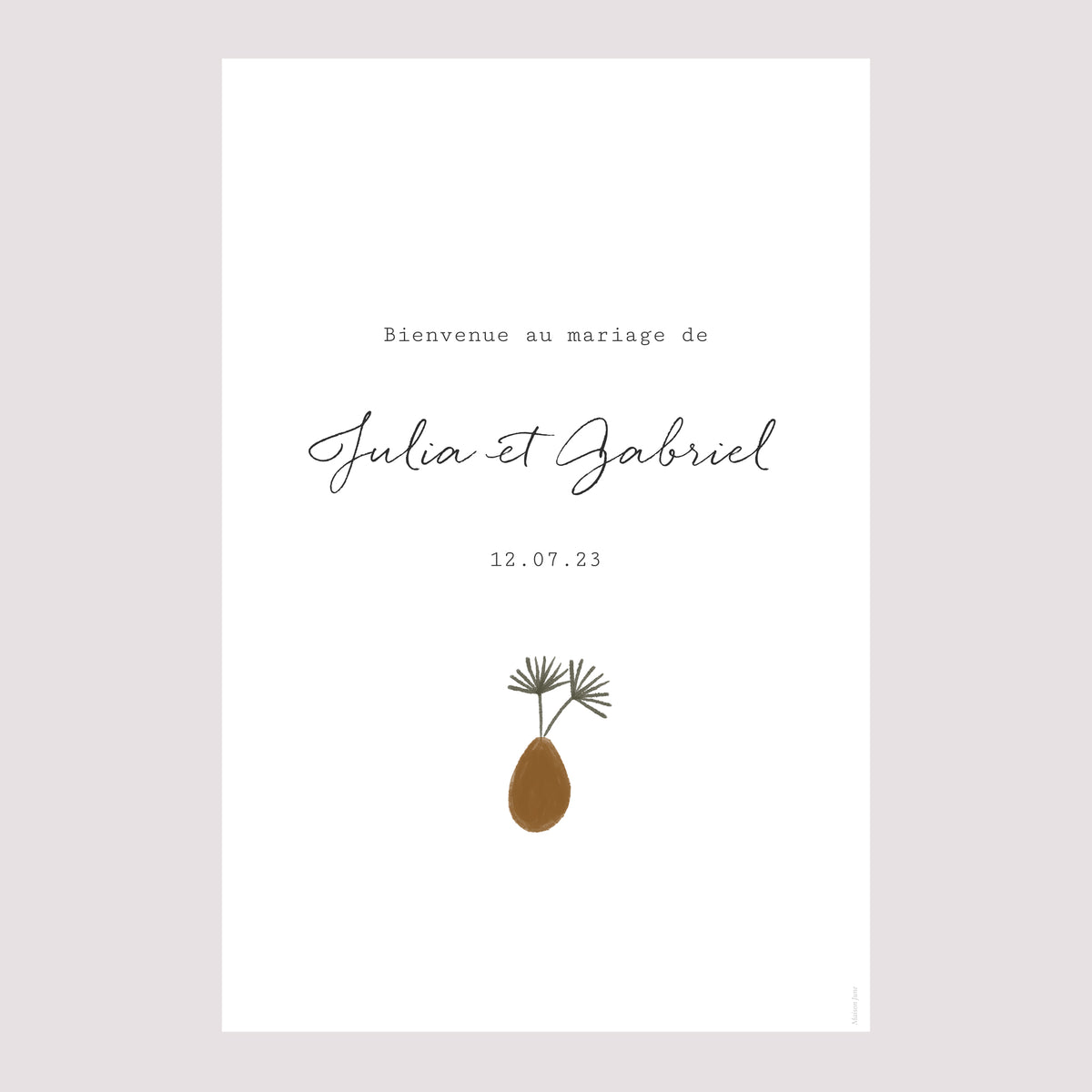 Panneau bienvenue Mariage Portrait 60 x 90 cm Couple à composer boho photo N° 2