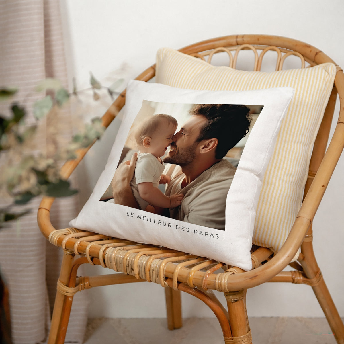 Coussin Objets Beige naturel Fête des pères II photo N° 2