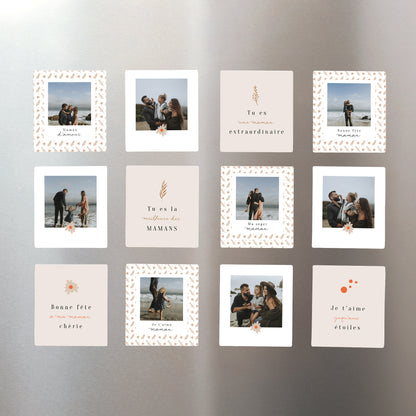 Magnet Objets Lot de 12, magnétique Fête des mères fleurs motifs photo N° 1