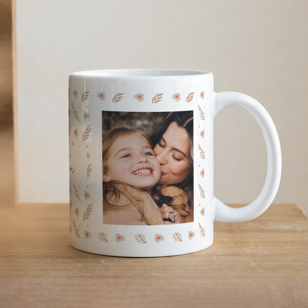 Mug Objets Blanc Fête des mères fleurs motifs photo