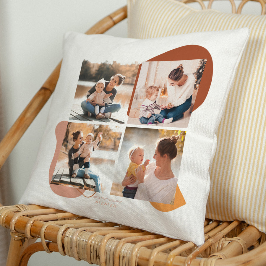 Coussin Objets Beige naturel Fête des mères tâches photo