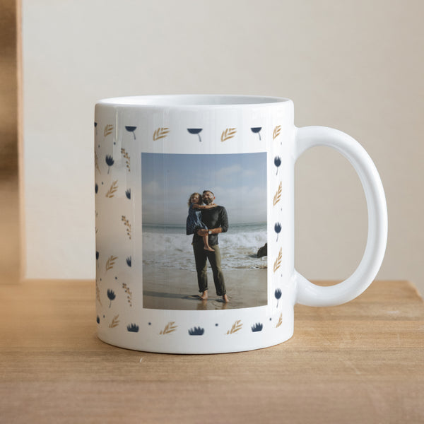 Mug Objets Blanc Fête des pères fleurs motifs photo