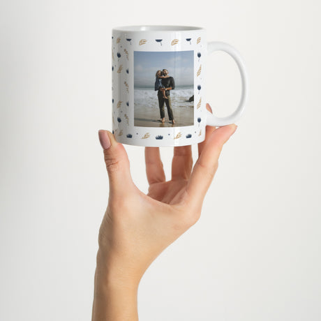 Mug Objets Blanc Fête des pères fleurs motifs