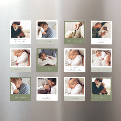 Magnet Lot de 12, magnétique Le meilleur papa du monde - Kaki photo N° 1