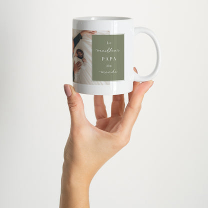 Mug Objets Blanc Le meilleur papa du monde - Kaki photo N° 2