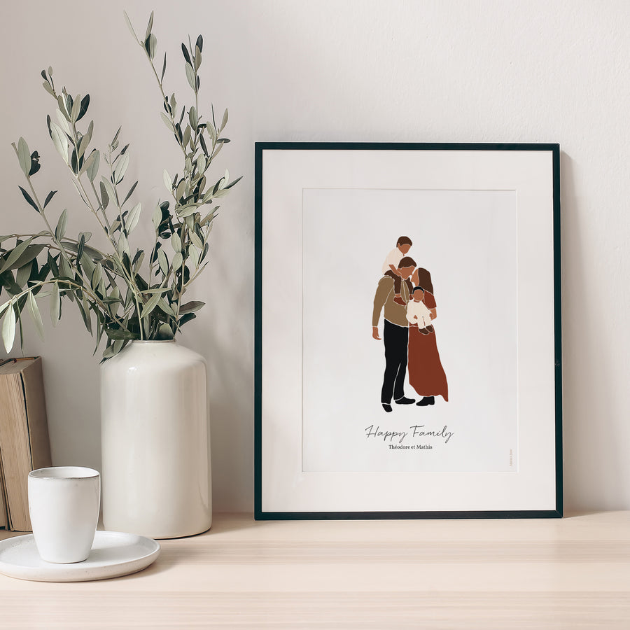 Affiche Objets Portrait Affiches fête des pères - Happy Family photo