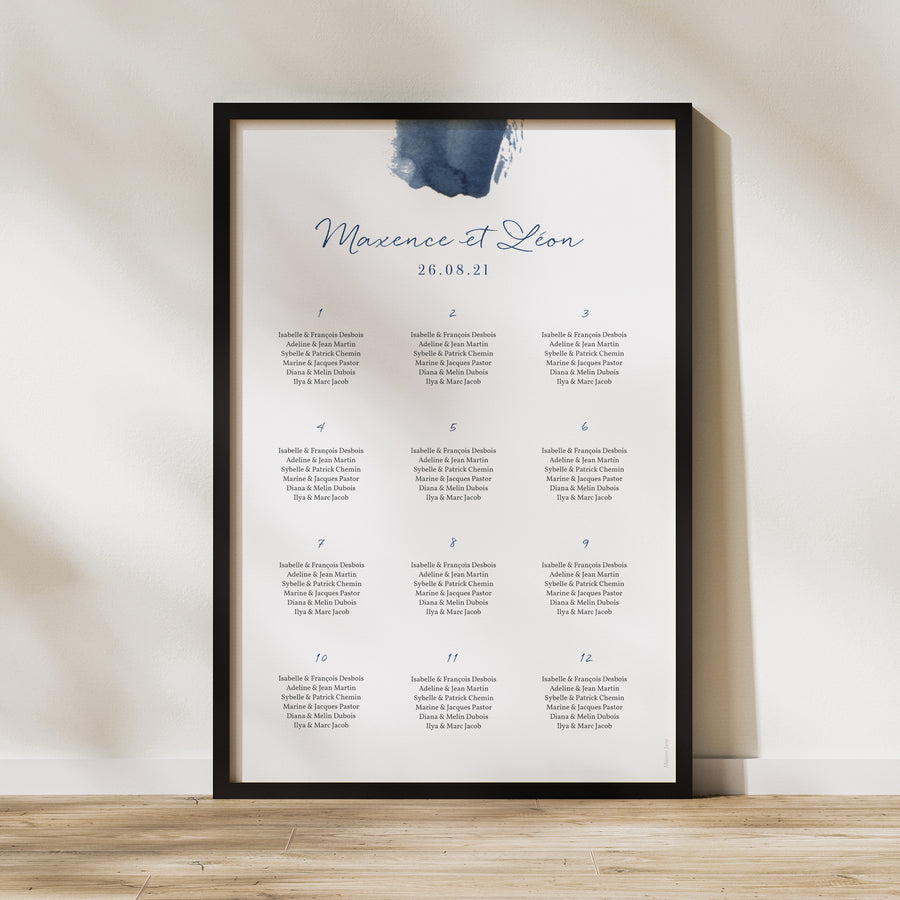 Plan de table Mariage Portrait Nuit Magique photo