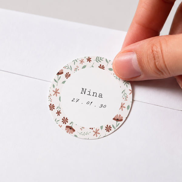 Sticker Naissance Rond Liberty fille photo