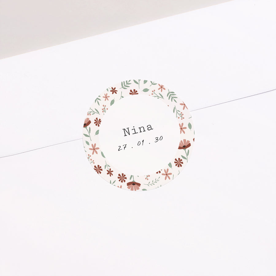 Sticker Naissance Rond Liberty fille photo