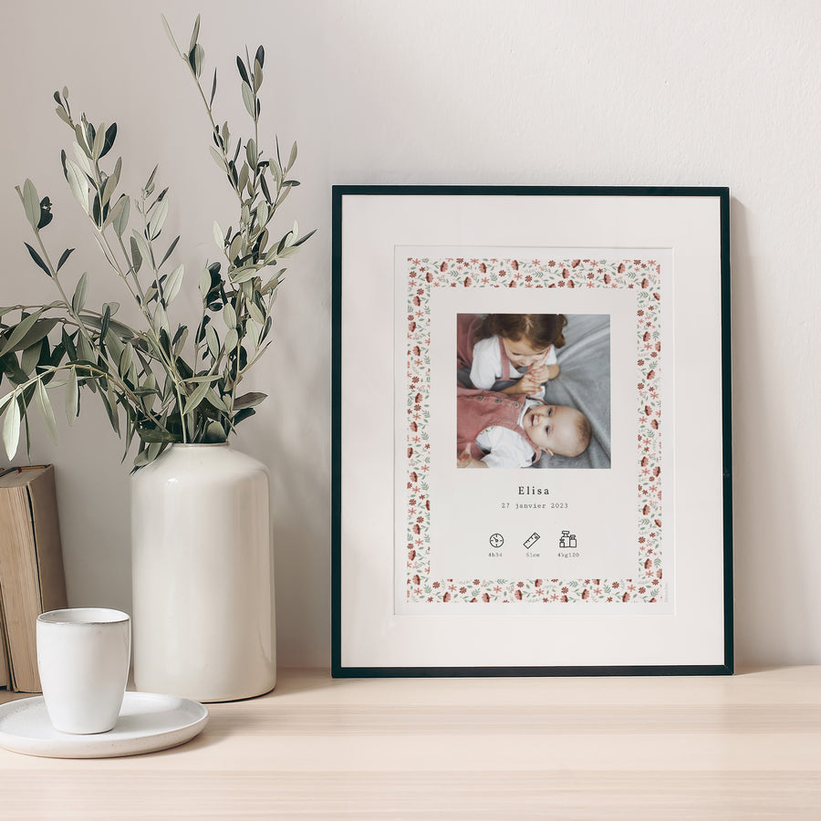 Affiche Naissance Portrait Liberty fille accordéon photo