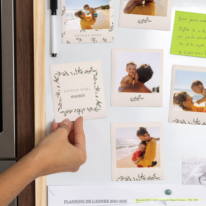 Tirage photo Fin d'année Lot de 12, magnétique Encadrement végétal photo N° 2