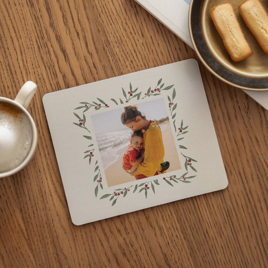 Tapis de souris Fin d'année Rectangle Encadrement végétal photo