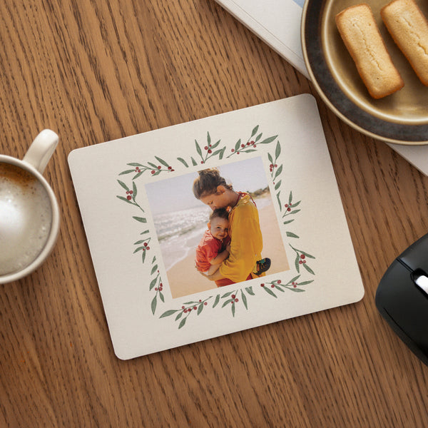 Tapis de souris Fin d'année Rectangle Encadrement végétal photo