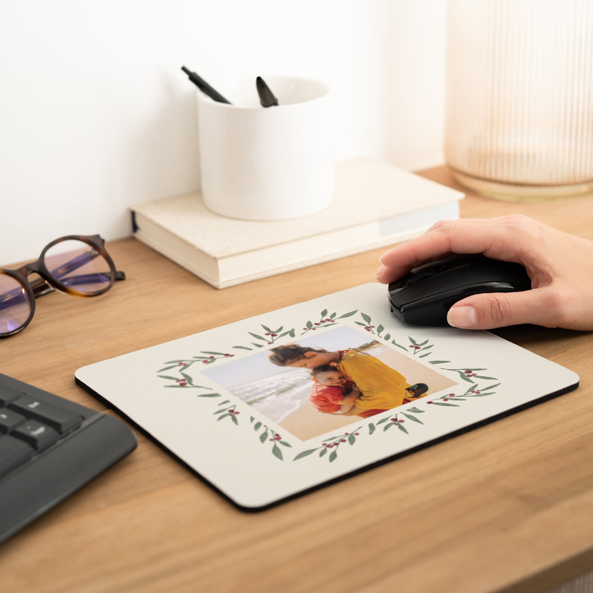 Tapis de souris Fin d'année Rectangle Encadrement végétal photo N° 2