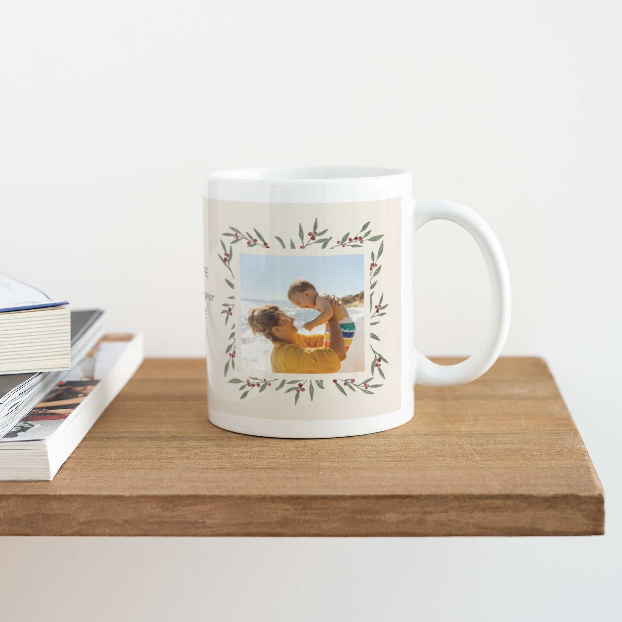 Mug Fin d'année Blanc Encadrement végétal photo N° 4