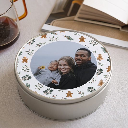 Boite métallique Fin d'année Ronde biscuits noël photo