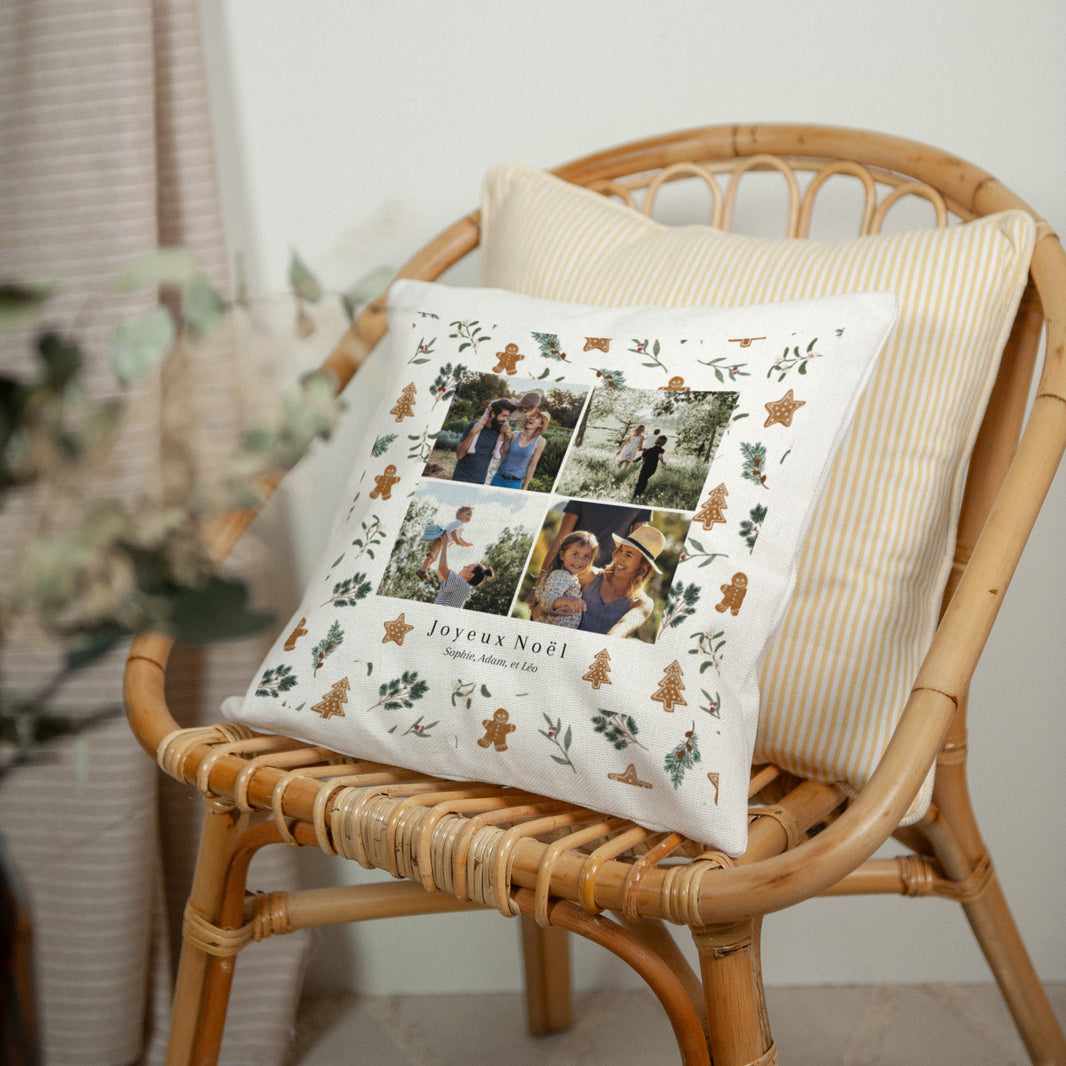 Coussin Fin d'année Beige naturel biscuits noël photo N° 2